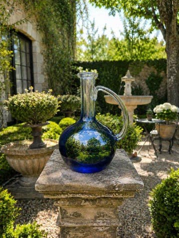 Karaf - Glas - Groot kobaltblauw glas