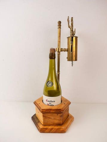 Kurkentrekker - Mechanische Wijnflesopener op sokkel -, Antiek en Kunst