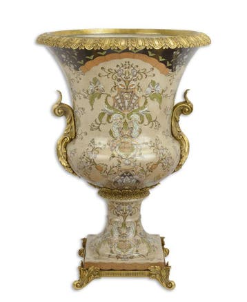 Porseleinen urn met bronzen montuur (Beeldjes - Decoratie), Verzenden, Nieuw