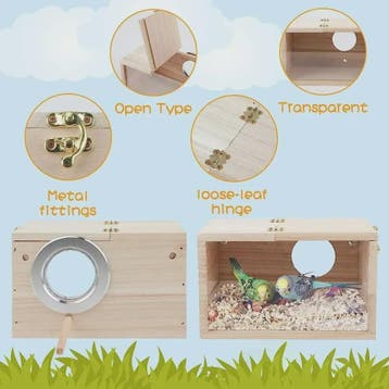 Houten Nestkast voor Parkieten & Valkparkieten met Transpara, Dieren en Toebehoren