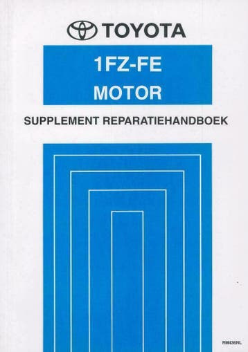 1995 Toyota Landcruiser motor 1FZ-FE reparatiehandboek, Verzenden