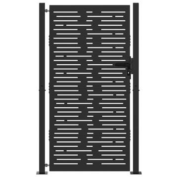 vidaXL Tuinpoort met slot Zwart 110 x 205 cm Gepoedercoat, Verzenden, Nieuw