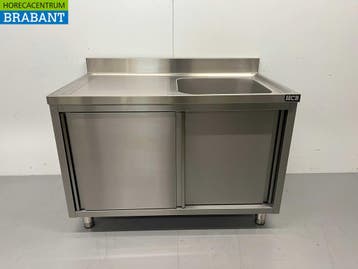 RVS Spoeltafel spoelbak schuifdeuren Premium-line 120 cm, Ophalen of Verzenden, Nieuw in verpakking