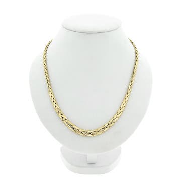 Gouden vossenstaart schakelcollier (Ketting), Ophalen of Verzenden, Gebruikt, Goud, Goud