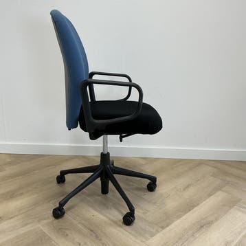 Vitra T-Chair klassiek design bureaustoel, blauw - zwart, Gebruikt, Zwart, Ophalen of Verzenden, Bureaustoel