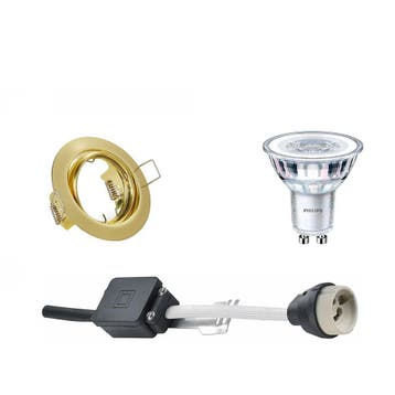 GU10 Inbouwspot Set - Mat Goud - Inbouw Rond - Kantelbaar -, Ophalen of Verzenden, Nieuw, Overige fittingen, Plafondspot of Wandspot