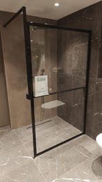 Inloopdouche 120cm mat zwart Kuadra - 0032, Ophalen, Nieuw, Glas, Douche