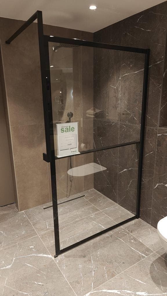 Inloopdouche 120cm mat zwart Kuadra - 0032, Doe-het-zelf en Verbouw, Sanitair, Douche, Nieuw, Glas, Ophalen