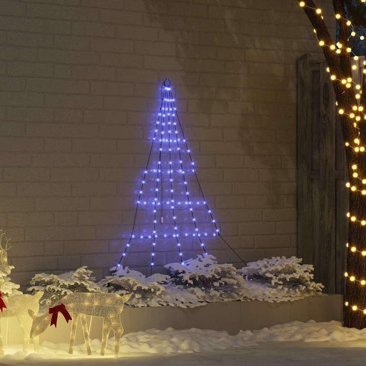 vidaXL LED Kerstboom met Grondspiesjes met 112 LED Blauw 182, Diversen, Kerst, Nieuw, Verzenden