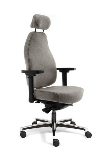 Bureaustoel lange mensen, 24 uurs stoelen, met hoofdsteun, Verzenden, Nieuw, Grijs, Bureaustoel