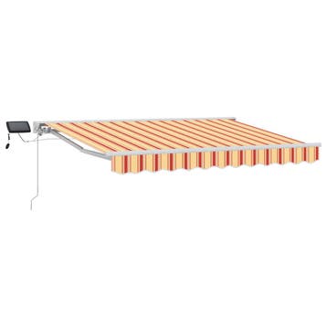 vidaXL Handmatig knikarmscherm met solar LED 2,5 x 2 m, Verzenden, Nieuw