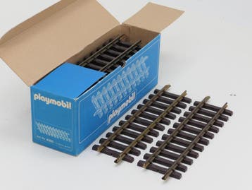 Playmobil 4355 Doos 12 Messing Gleise 30cm gerade (Recht), Ophalen of Verzenden, Gebruikt, Rails, Analoog