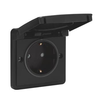 Niko New Hydro wandcontactdoos zwart IP55 zonder onderbak, Ophalen of Verzenden, Nieuw