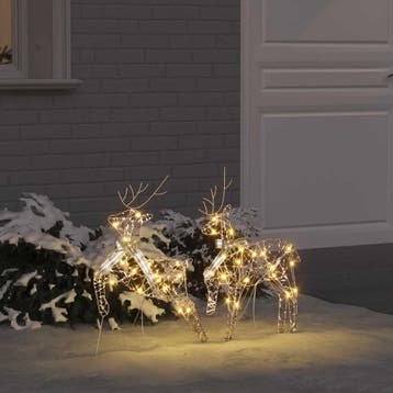 vidaXL LED Rendieren 2 st 40 LEDs Warmwit 44 x 18 x 65,5 cm, Verzenden, Nieuw