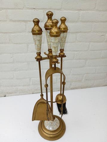 Openhaard accessoire (4) - Messing, parelmoer