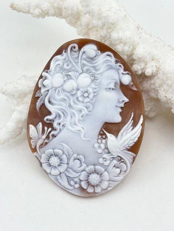 CASSIS MADAGASCARIENSIS Cameo - handgesneden camee