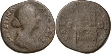 Sesterz 161/164, Kaiserzeit Faustina Filia + 176, Verzenden