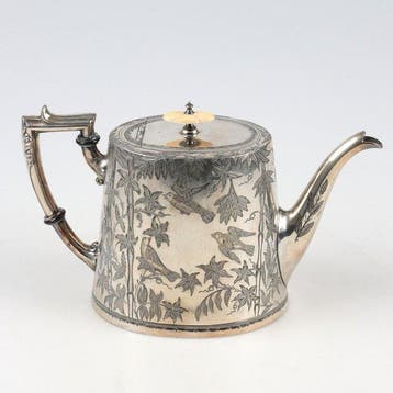 Theepot - Victorian Ebenezer Stacey & Sons Sheffield theepot, Antiek en Kunst