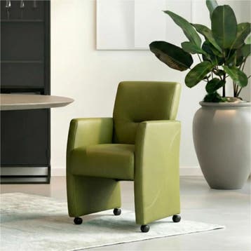 Leren eetkamerstoel Pleasure - Toledo Apple Green (groen) -, Eigentijds, Modern, Overige kleuren, Nieuw, Leer
