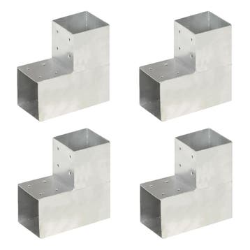 vidaXL Paalverbindingen 4 st L-vorm 101x101 mm, Verzenden, Nieuw