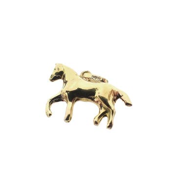 Gouden hanger van een paard (Hanger of bedel), Ophalen of Verzenden, Gebruikt, Goud, Overige merken