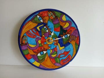 Wandklok - Clemens Briels Stijl - Vintage Porselein,