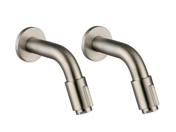 Veiling - 2x Alterna tapkraan wand 11cm Piccolo geborsteld, Nieuw