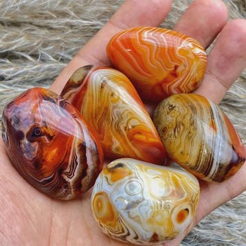 Natuurlijke Sardonyx Agate Palmsteen - Gepolijste Helende Kr, Sieraden, Tassen en Uiterlijk, Verzenden, Nieuw