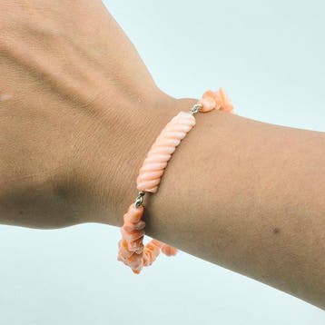 Koraal - Zilver - Armband - CORALLO ROSA, Antiek en Kunst