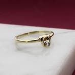 Gouden ring met diamant; 0,05 ct., Gebruikt, Overige kleuren, Ophalen of Verzenden, 17 tot 18