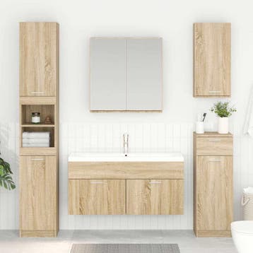 vidaXL Wastafelkast Sonoma Eiken Bewerkt hout, Verzenden, Nieuw