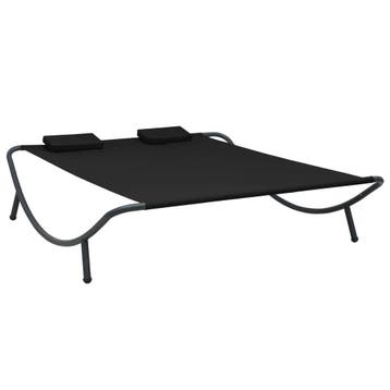 vidaXL Loungebed stof zwart, Tuin en Terras, Verzenden, Nieuw