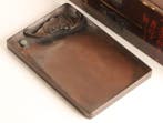Very fine inkstone with bat, moon and ruyi clouds design,