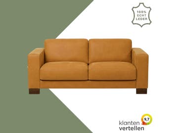 Leren bank Clear - 2,5 zits - Kenia Cognac (cognac) - Poten, Bohemian, Eigentijds, Modern, Retro, Vintage, Nieuw, Ophalen of Verzenden