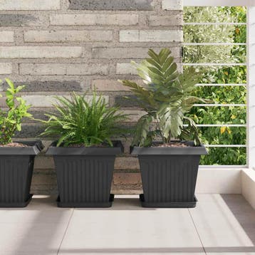 vidaXL Plantenpotten 24 st Zwart Kunststof, Verzenden, Nieuw, Kunststof, Minder dan 30 cm