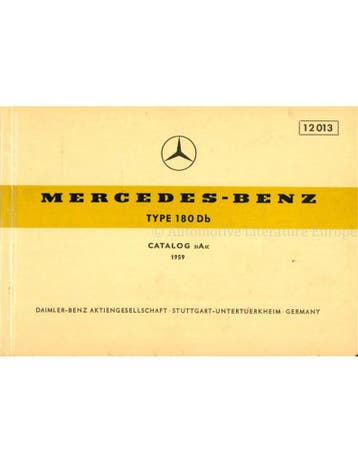 1959 MERCEDES BENZ 180 Db ONDERDELENHANDBOEK, Auto diversen, Handleidingen en Instructieboekjes