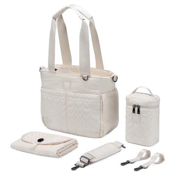 Brisby Florence Luiertas Set Koeltas, Verschoonmat - CREME, Ophalen of Verzenden, Schoudertas functie, Nieuw, Wit
