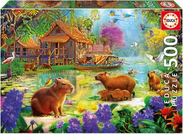 Capybara Village Puzzel (500 stukjes) | Educa - Puzzels, Verzenden, Nieuw