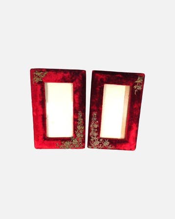 Fotolijst (2) - Brons - Fluweel - Glas - Napoléon III, Antiek en Kunst