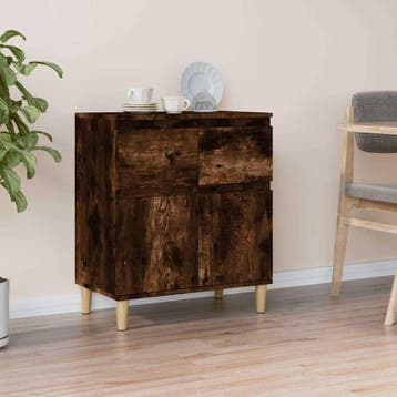vidaXL Dressoir 60x35x70 cm bewerkt hout gerookt, Verzenden, Nieuw, Overige houtsoorten, Minder dan 50 cm