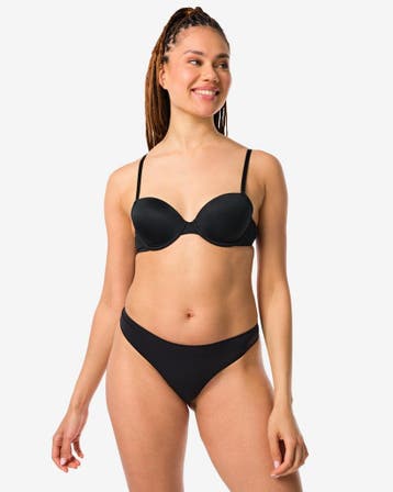 HEMA Damesstring naadloos micro zwart, Verzenden