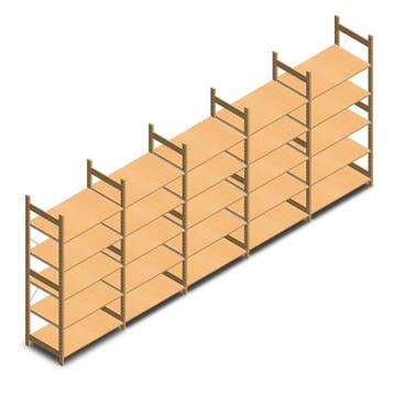 Aanbieding: Voordeelrii houten legbordstelling BT Euro