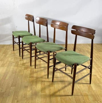 Stoel - Palissander - Set van vier vintage stoelen, Antiek en Kunst