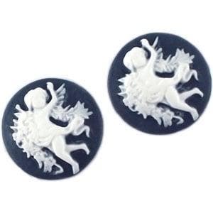 2 x Camee rond 20 mm Hollands blauw / wit 20mm, Ophalen of Verzenden, Nieuw, Overige typen