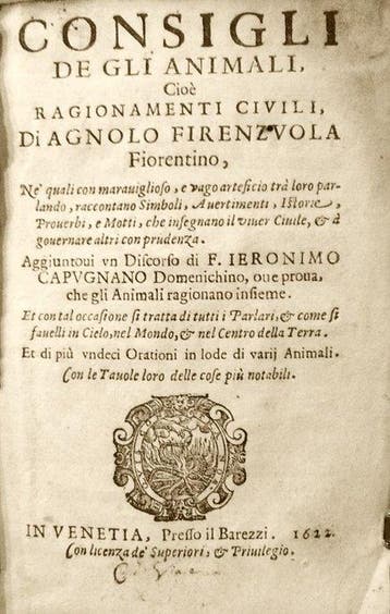 Firenzuola Agnolo. - Consigli de gli Animali. Cioè