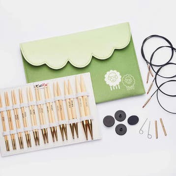 KnitPro Bamboo Verwisselbare Rondbreinaalden - Deluxe Set, Hobby en Vrije tijd, Breien en Haken, Ophalen of Verzenden, Nieuw