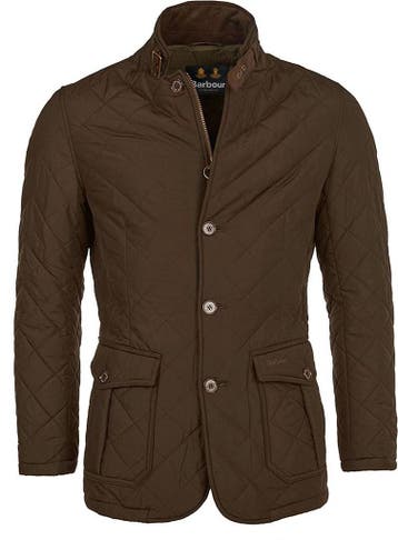 Barbour Jas Quilted Lutz Bruin maat S Heren, Barbour, Bruin, Verzenden, Nieuw