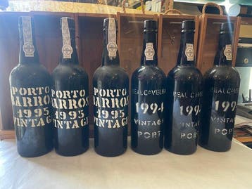 1995 Barros (3x) & 1994 Real Companhia Velha (3x) - Vintage, Nieuw