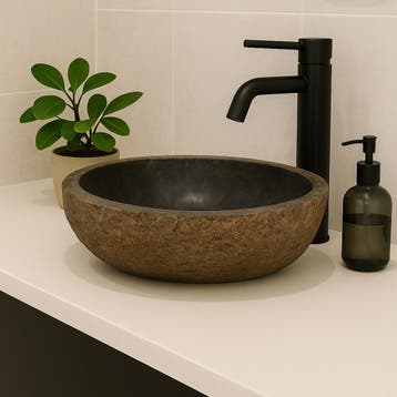 Wasbak | Wastafel | Natuursteen | 40-45x30-35cm | Ovaal, Verzenden, Nieuw