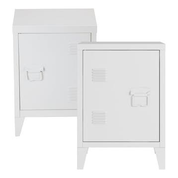 Nachtkast Inari set van 2 metaal 57x40x30 cm wit [en.casa], Verzenden, Nieuw